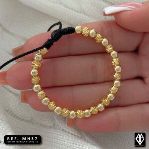 Pulsera diamantada de 5 mm intercalada con balines lisos