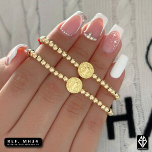 Pulsera exclusiva manillas de protección San Benito 4 mm