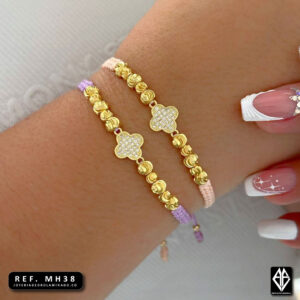 Pulsera exlcusiva trébol balón italiano de 4 mm y 5 mm