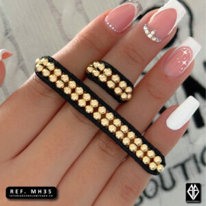 Combo Pulsera y anillo Manilla doble carril de 4 mm MH35