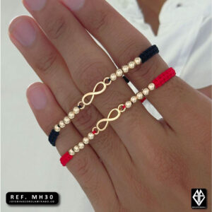 Un par de Pulseras infinitos balin liso